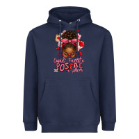 Navy cupid's favorite postal worker afro messy bun Heavyweight Hoodie - texasbilliewilder