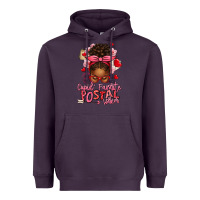 Plum cupid's favorite postal worker afro messy bun Heavyweight Hoodie - texasbilliewilder