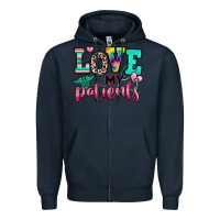 Navy love my patients nurse Zipper Hoodie - RanaPortraitStore