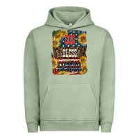 Pigment Oil Green Western God Bless America Urban Hoodie - LillyAllenDesigns