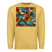 Antique Gold sunflower horses seamless pattern Premium Sweatshirt - HRA Design Shop