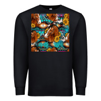 Black sunflower horses seamless pattern Premium Sweatshirt - HRA Design Shop
