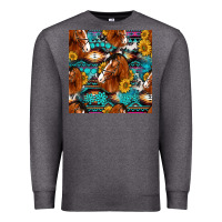 Charcoal Heather sunflower horses seamless pattern Premium Sweatshirt - HRA Design Shop