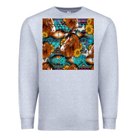 Heather Grey sunflower horses seamless pattern Premium Sweatshirt - HRA Design Shop