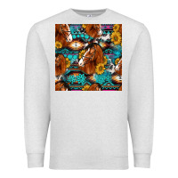 Oatmeal Heather sunflower horses seamless pattern Premium Sweatshirt - HRA Design Shop