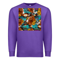 Purple sunflower horses seamless pattern Premium Sweatshirt - HRA Design Shop