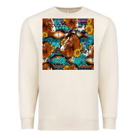 Sandshell sunflower horses seamless pattern Premium Sweatshirt - HRA Design Shop