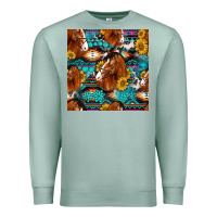 Seafoam sunflower horses seamless pattern Premium Sweatshirt - HRA Design Shop