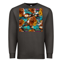 Smoke sunflower horses seamless pattern Premium Sweatshirt - HRA Design Shop