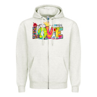 Oatmeal Heather love nurse summer Zipper Hoodie - RanaPortraitStore