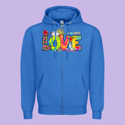 Zipper Hoodie love nurse summer