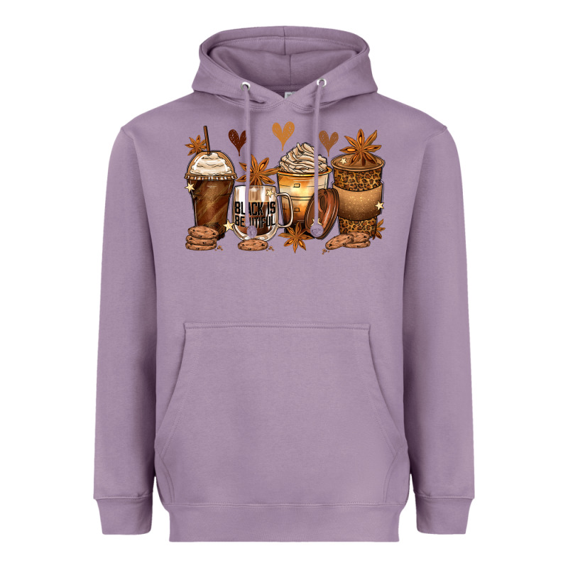 Melanin Afro Coffee Cups Heavyweight Hoodie by Zillion Design Studio | Teevron