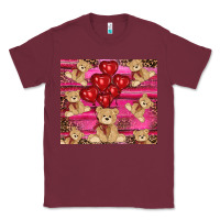 Burgundy valentines day teddy bear tumbler Classic Tee - RanaPortraitStore