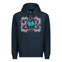 Navy cherry blossoms mom Premium Hoodie - Artiststas