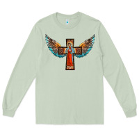 Matcha our lady of guadalupe cross with wings Long Sleeve Tee - BarkalooDesign