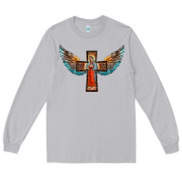 Moon Dust our lady of guadalupe cross with wings Long Sleeve Tee - BarkalooDesign