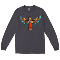 Smoke our lady of guadalupe cross with wings Long Sleeve Tee - BarkalooDesign