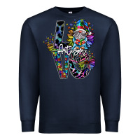Navy love autism Premium Sweatshirt - SublimationCraftShop