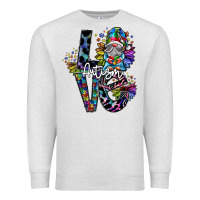 Oatmeal Heather love autism Premium Sweatshirt - SublimationCraftShop