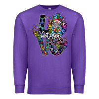 Purple love autism Premium Sweatshirt - SublimationCraftShop