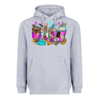 Heather Grey hair hustler coffee cups Heavyweight Hoodie - Zillion Design Studio