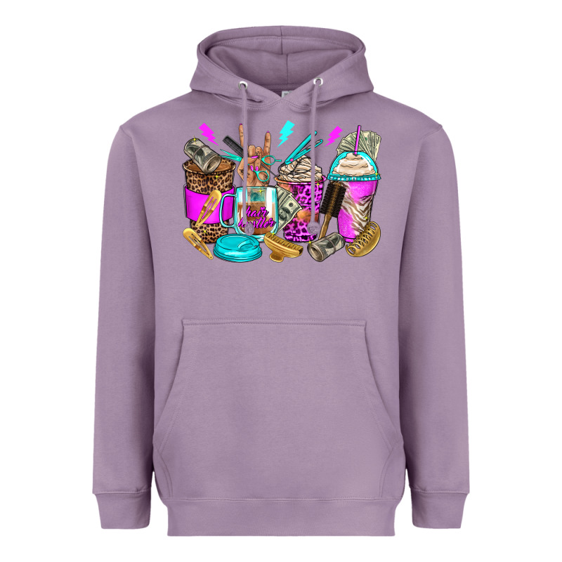 Hair Hustler Coffee Cups Heavyweight Hoodie by Zillion Design Studio | Teevron