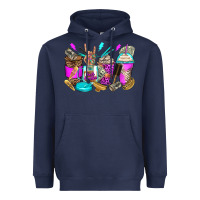 Navy hair hustler coffee cups Heavyweight Hoodie - Zillion Design Studio
