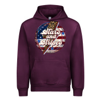 Mauve Wine Western Stars and Stripes Urban Hoodie - LillyAllenDesigns