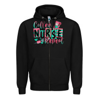 Black coffee nurse repeat Zipper Hoodie - RanaPortraitStore