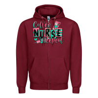 Burgundy coffee nurse repeat Zipper Hoodie - RanaPortraitStore