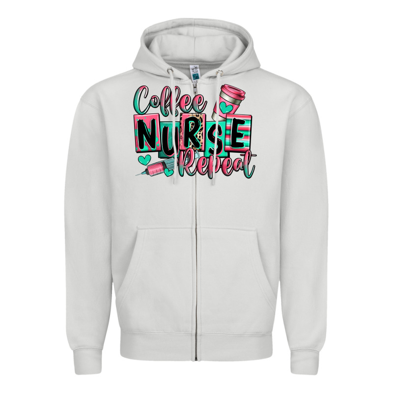 Coffee Nurse Repeat Zipper Hoodie by RanaPortraitStore | Teevron