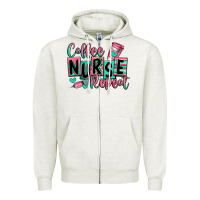 Oatmeal Heather coffee nurse repeat Zipper Hoodie - RanaPortraitStore