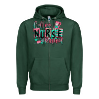 Sports Green coffee nurse repeat Zipper Hoodie - RanaPortraitStore