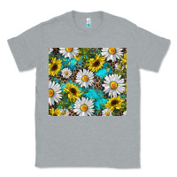Heather Grey western daisy and sunflower Classic Tee - RanaPortraitStore