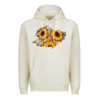 Oatmeal Heather sunflower glitter leather patch Premium Hoodie - AdoDesignShop