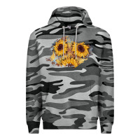 Slate Camo sunflower glitter leather patch Premium Hoodie - AdoDesignShop