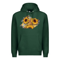 Sports Green sunflower glitter leather patch Premium Hoodie - AdoDesignShop