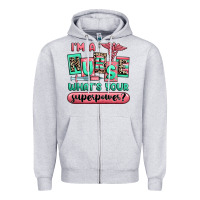 Heather Grey im a nurse whats your superpower Zipper Hoodie - RanaPortraitStore