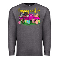 Charcoal Heather happy easter truck with farm animal Premium Sweatshirt - Neo Western