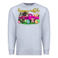 Heather Grey happy easter truck with farm animal Premium Sweatshirt - Neo Western