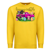 Lemon happy easter truck with farm animal Premium Sweatshirt - Neo Western