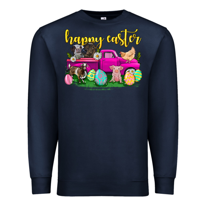 Happy Easter Truck With Farm Animal Premium Sweatshirt by Neo Western | Teevron
