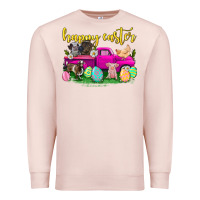 Pale Pink happy easter truck with farm animal Premium Sweatshirt - Neo Western