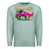 Seafoam happy easter truck with farm animal Premium Sweatshirt - Neo Western