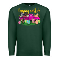 Sports Green happy easter truck with farm animal Premium Sweatshirt - Neo Western