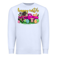 White happy easter truck with farm animal Premium Sweatshirt - Neo Western