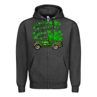 Charcoal Heather happy st. patricks day shamrock farm truck Zipper Hoodie - RanaPortraitStore