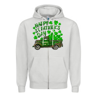 Dove Grey happy st. patricks day shamrock farm truck Zipper Hoodie - RanaPortraitStore