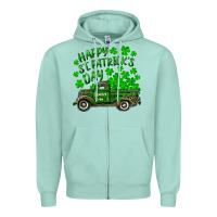 Seafoam happy st. patricks day shamrock farm truck Zipper Hoodie - RanaPortraitStore