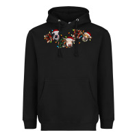 Black hohoho christmas cows Heavyweight Hoodie - RanaPortraitStore